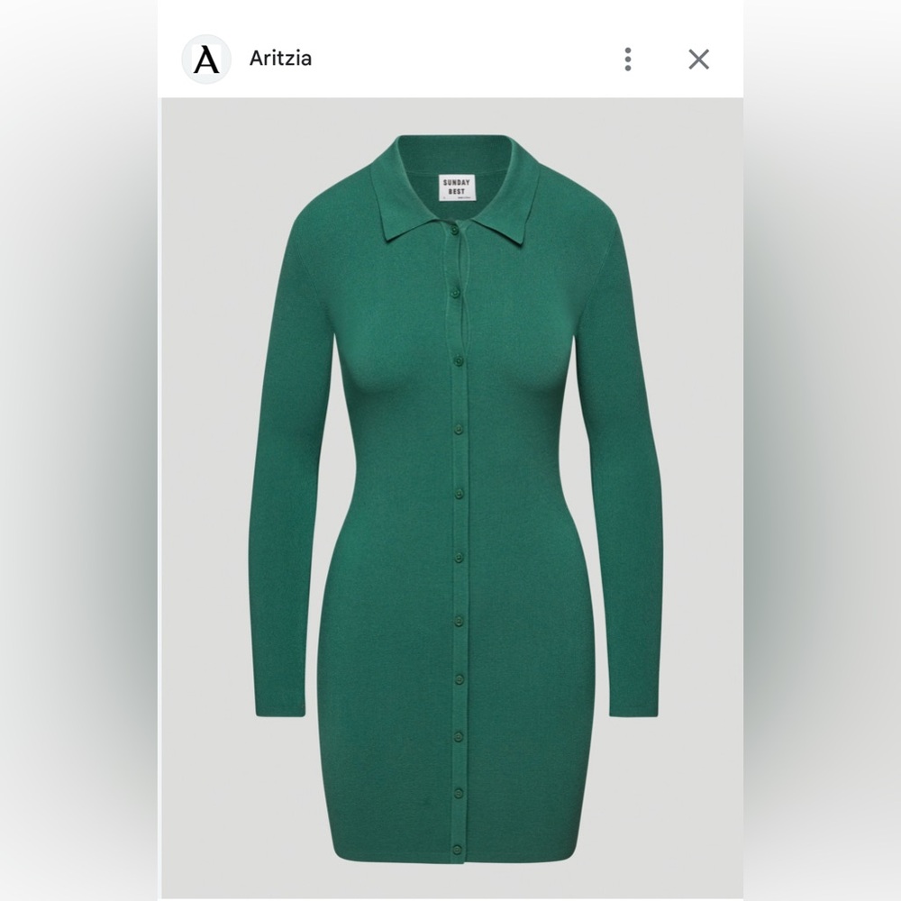 Sunday Best Green Button-Up Dress